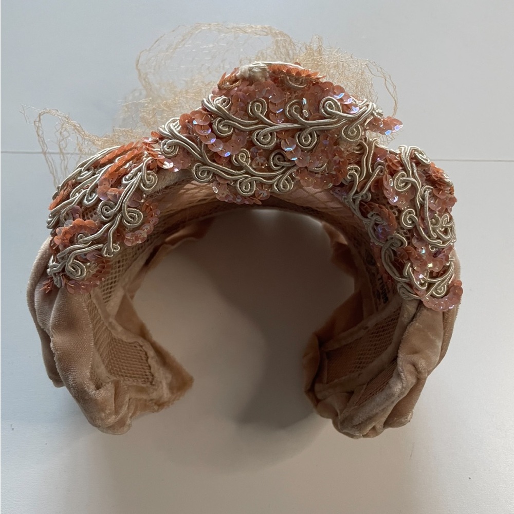 Elegant Tan Embellished Hat